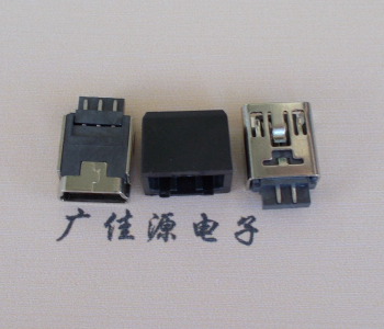 东坑镇MINI USB 5Pin接口 带护套焊线母座 B型180度铜壳