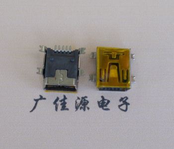 东坑镇MINI USB 5P 接口 母座 全贴带麦拉 高9.6带0.9柱子