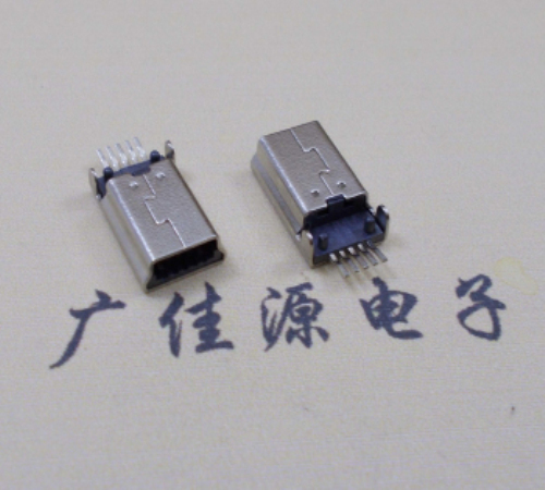 东坑镇MINI USB公头 5pin端子贴板带柱 10.7mm体长