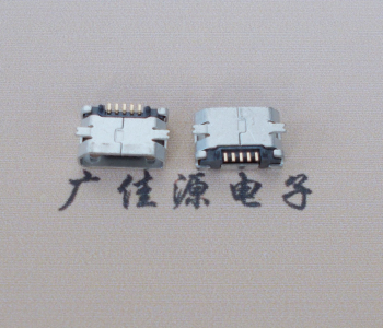 东坑镇Micro USB平口全贴板 鱼叉脚5.0长带定位柱加焊盘
