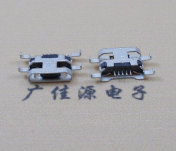 东坑镇MICRO USB 5PIN接口 沉板1.6MM 四脚插板无导位