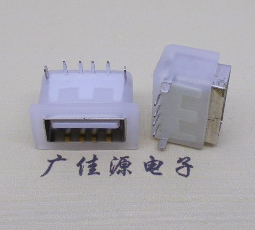 东坑镇卧式后两脚DIP插板USB AF 2.0防水母座,反向插A公头连接器