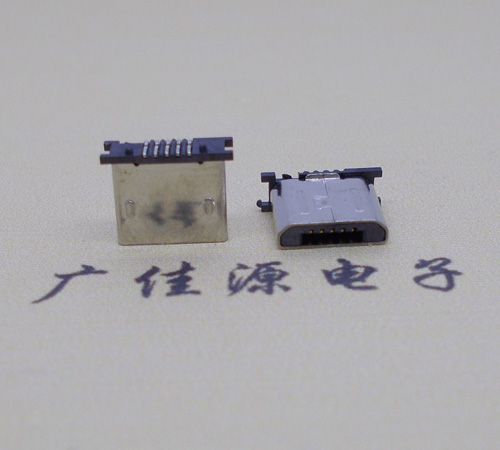 东坑镇MICRO USB 5P公头短体5.6mm立贴带柱无卡勾